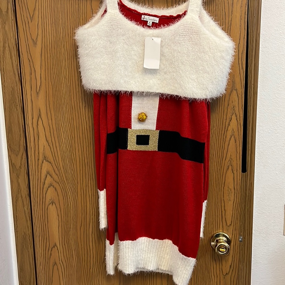 Jolly Sweaters Santa Mrs Claus sweater dress sexy Christmas size XL NWT